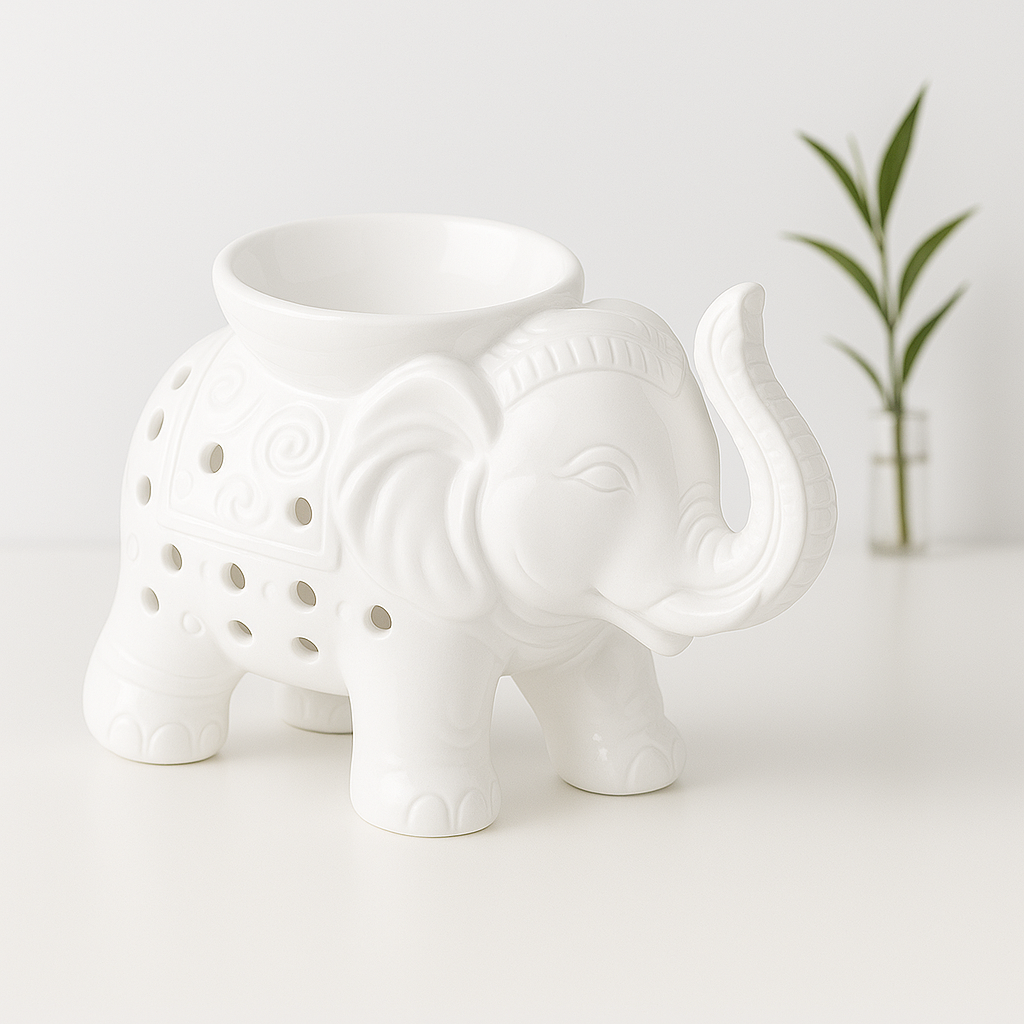 Brûleur en céramique blanc Éléphant