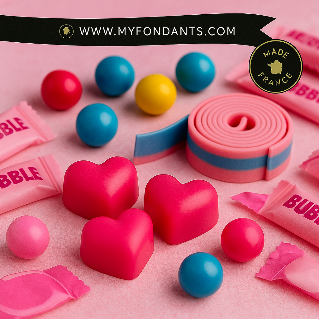 Lots de 3 Fondants Bubble gum