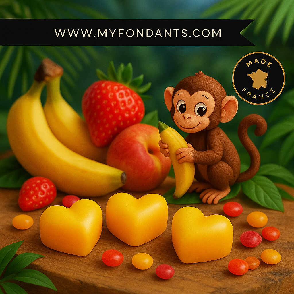 Lots de 3 Fondants Pets de singe