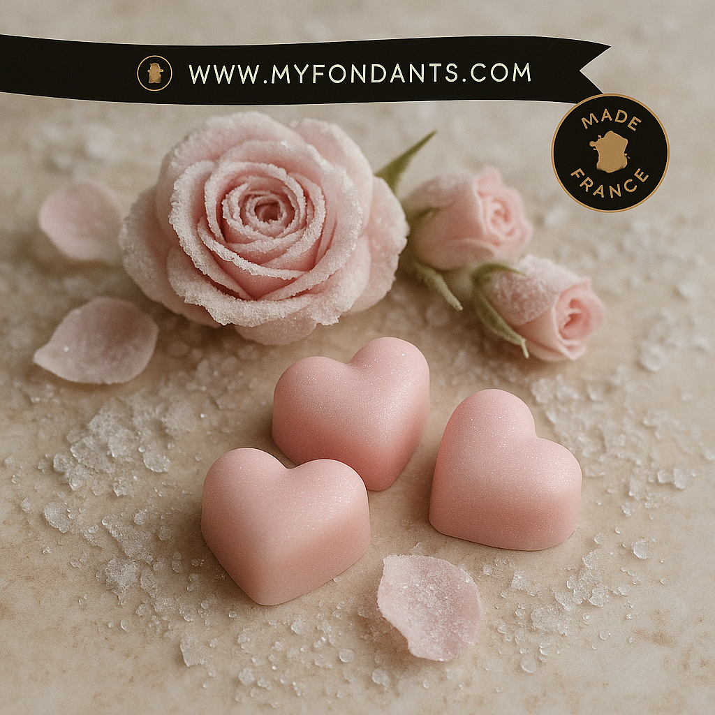 Lots de 3 Fondants Rose givrée