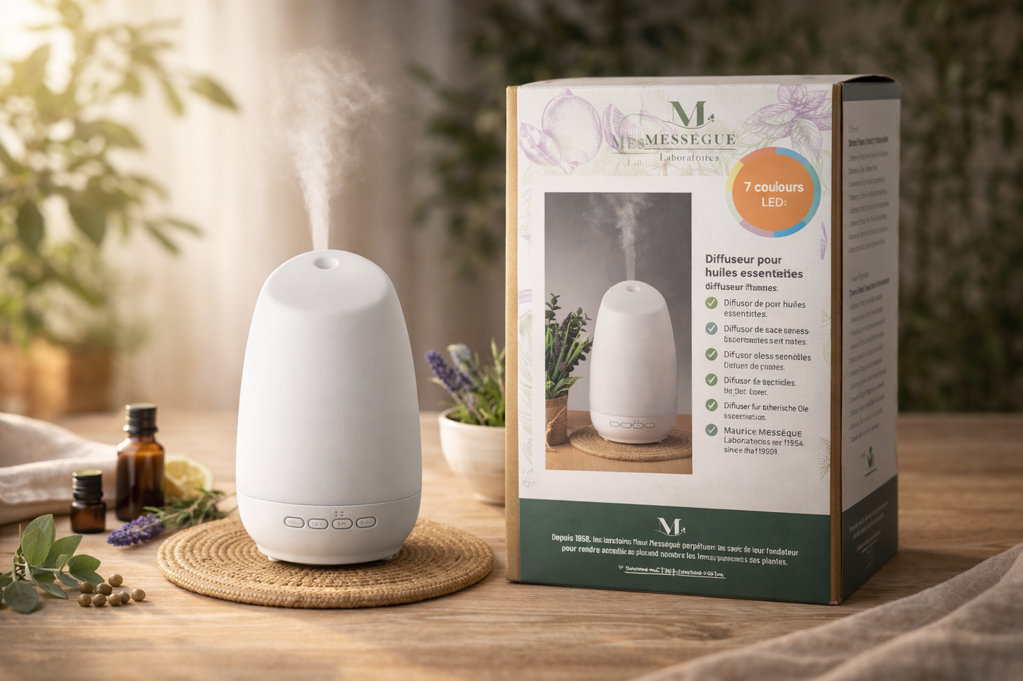 Diffuseur d’Huiles Essentielles – Brumisation 7 Couleurs LED