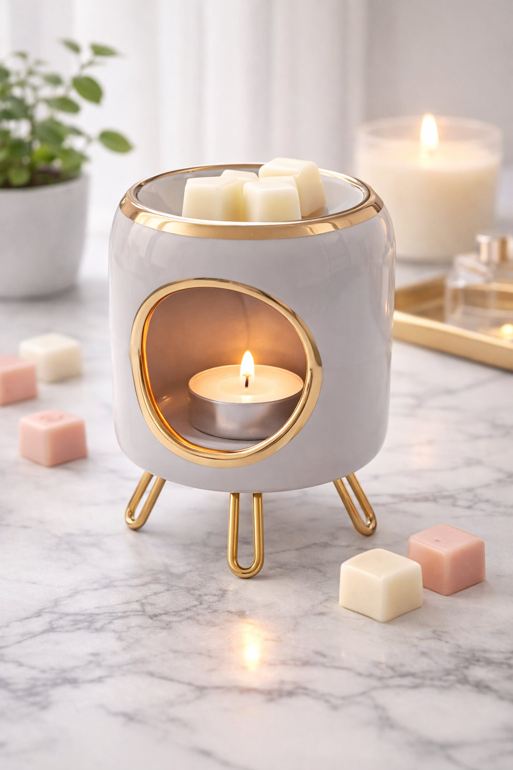 Brûleur à fondants parfumés “Éclat Doré”