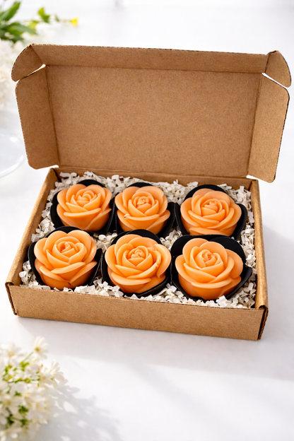 Roses en cire parfumées – Bouquet Confortable (Boîte de 6)
